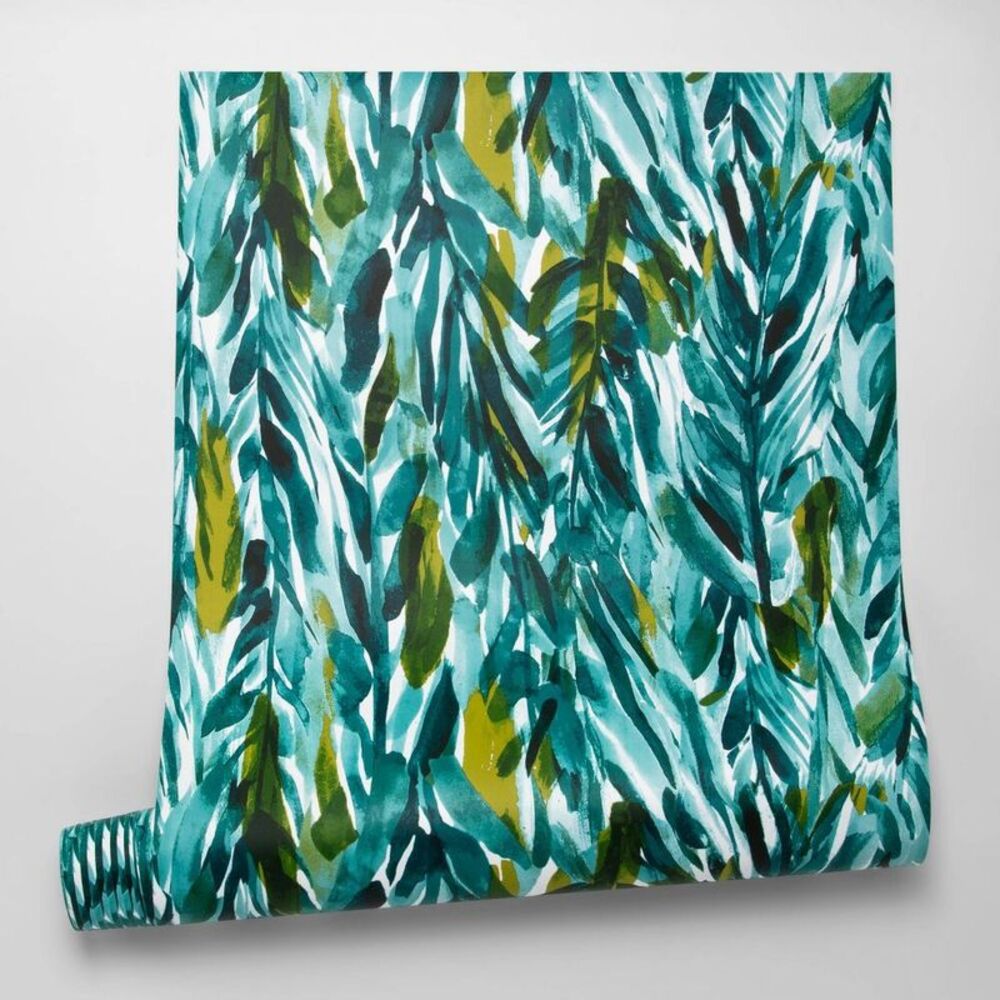 Botanical Leaves Vinyl Peel & Stick Removable Self-Adhesive Wallpaper - Green